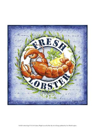 Framed Seafood Sign IV Print