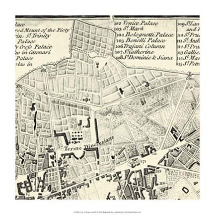 Framed City of Rome Grid II Print