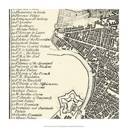 Framed City of Rome Grid IV Print