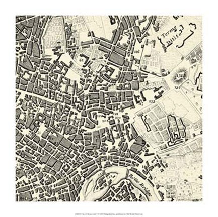Framed City of Rome Grid V Print