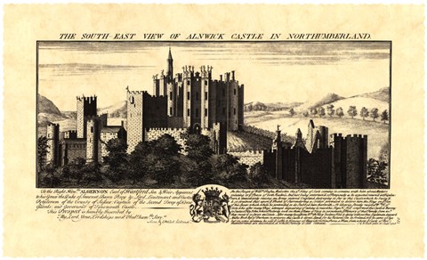 Framed Vintage Alnwick Castle Print