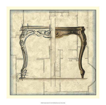 Framed Furniture Sketch II Print