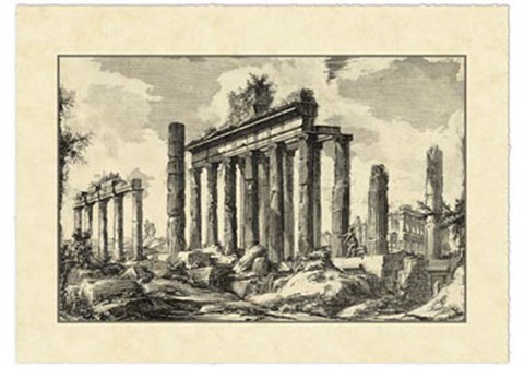 Framed Vintage Roman Ruins I Print