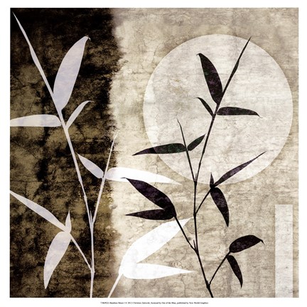 Framed Bamboo Moon I Print