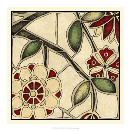 Framed Floral Mosaic IV Print