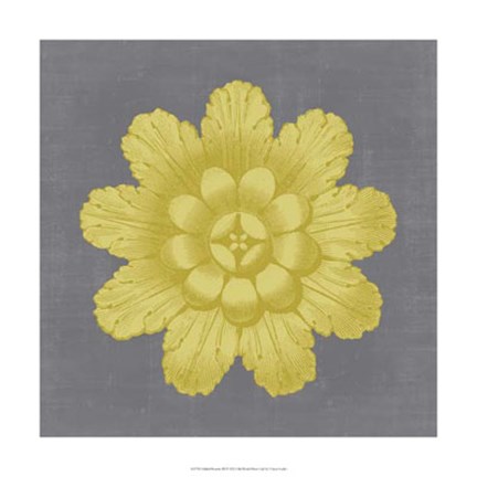 Framed Gilded Rosette III Print