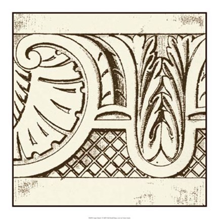 Framed Sepia Detail I Print