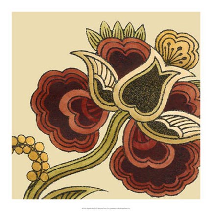 Framed Paprika Floral I Print