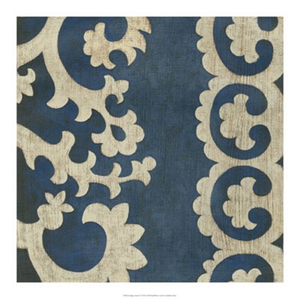 Framed Indigo Suzani I Print