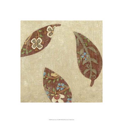 Framed Linen Leaves II Print