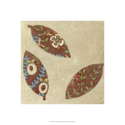 Framed Linen Leaves III Print