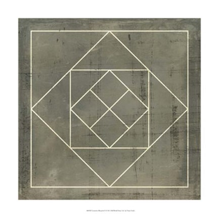 Framed Geometric Blueprint V Print