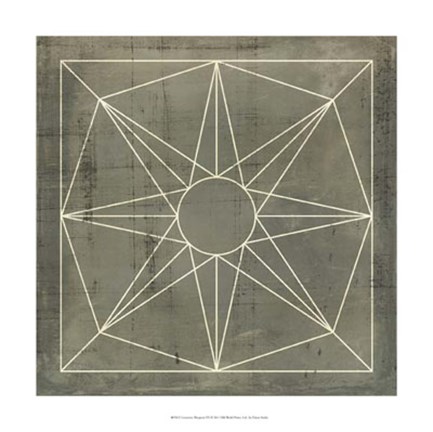 Framed Geometric Blueprint VII Print