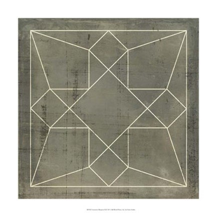 Framed Geometric Blueprint IX Print