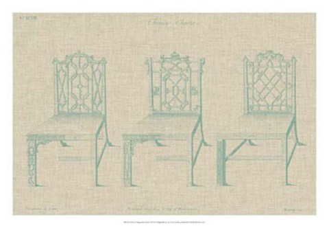 Framed Chinese Chippendale Chairs II Print