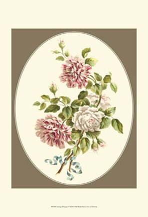 Framed Antique Bouquet V Print