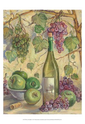 Framed Wine with Apples Print