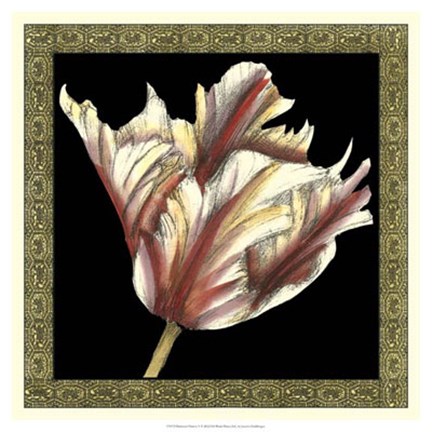 Framed Patterned Flowers V Print