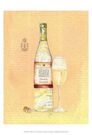 Framed Wine Collage I Print