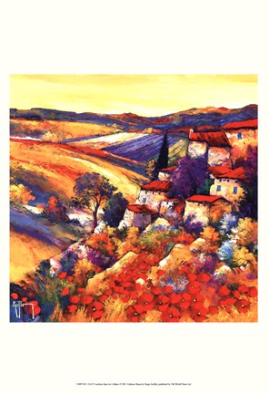Framed Couchant dans les collines Print