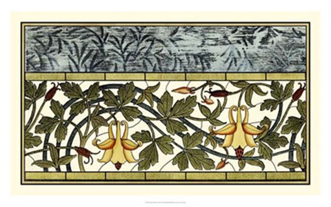 Framed Stained Glass Flowers II Print