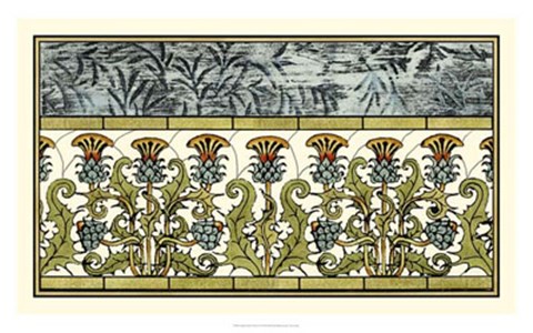 Framed Stained Glass Flowers IV Print