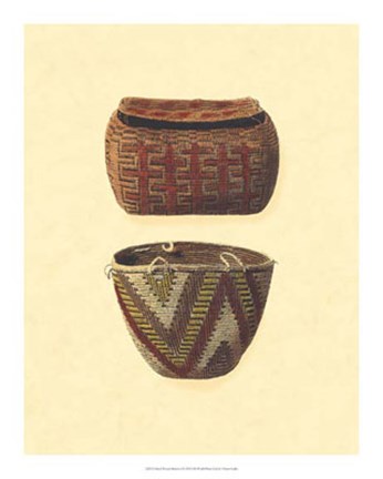 Framed Hand Woven Baskets I Print