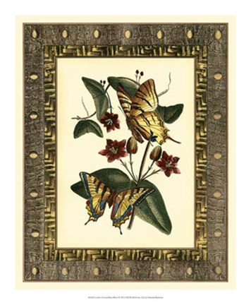 Framed Leather Framed Butterflies I Print