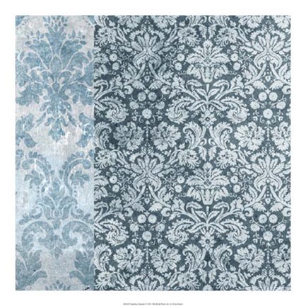 Framed Chambray Damask I Print