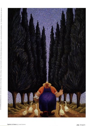 Framed Cypress and Geese Print