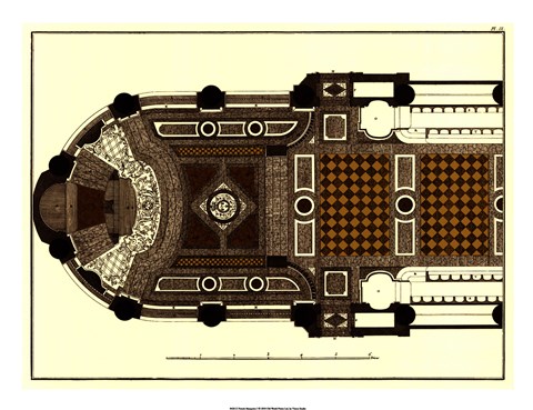 Framed French Marquetry I Print