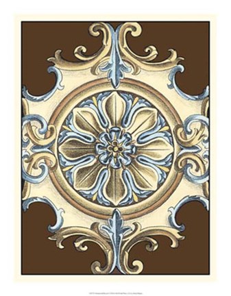 Framed Ornamental Rosette I Print