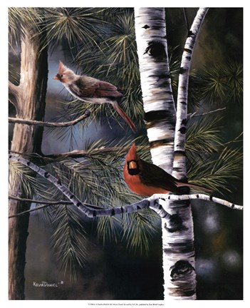 Framed Touch of Red Print