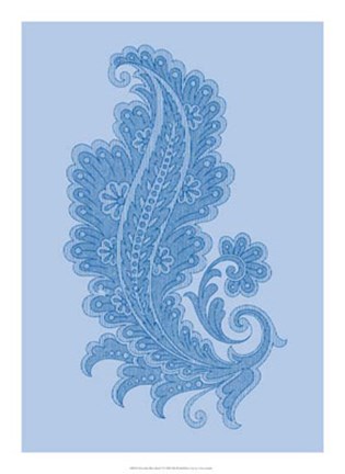 Framed Porcelain Blue Motif I Print
