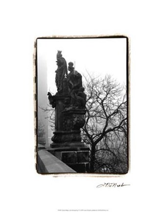 Framed Charles Bridge in Morning Fog IV Print