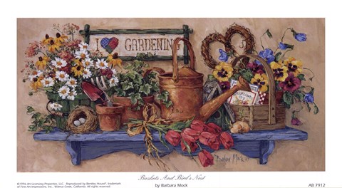 Framed Baskets and Bird's Nest Print