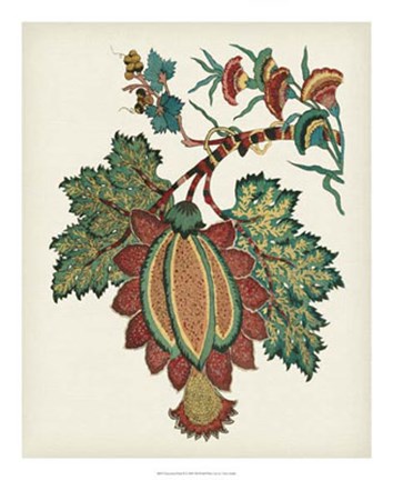 Framed Jacobean Floral II Print