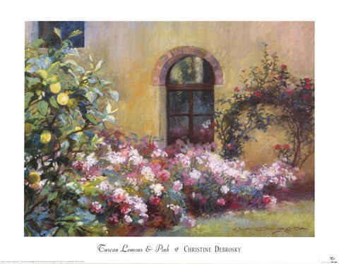 Framed Tuscan Lemons And Pink Print