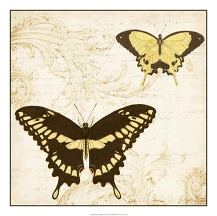 Framed Jardin des Papillons I Print