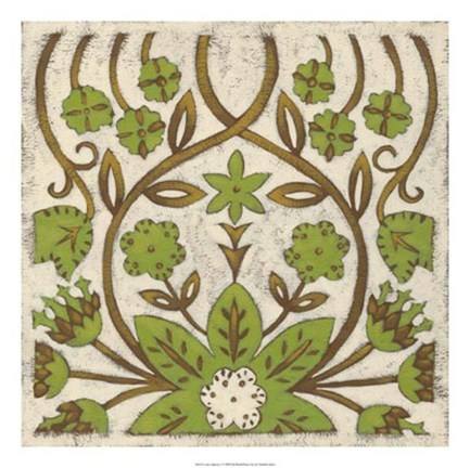 Framed Lotus Tapestry I Print