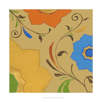 Framed Moroccan Floral I Print
