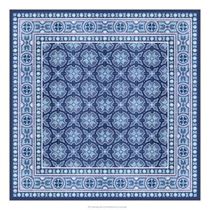 Framed Italian Mosaic in Blue I Print