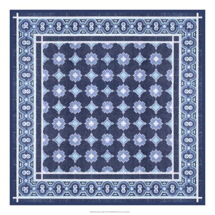 Framed Italian Mosaic in Blue II Print