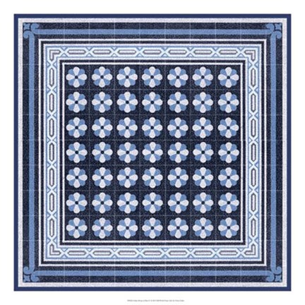 Framed Italian Mosaic in Blue IV Print