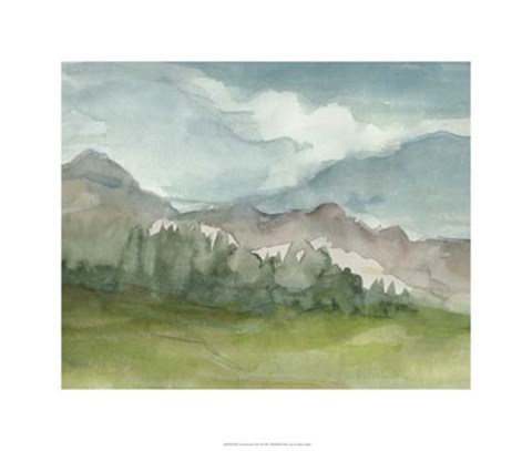 Framed Plein Air Mountain View II Print