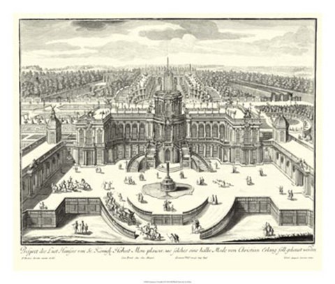 Framed Fountains of Versailles II Print