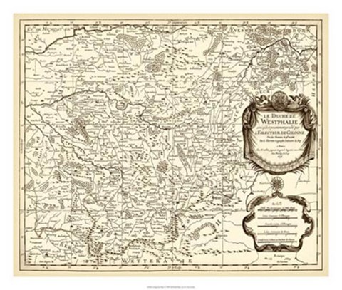 Framed Antiquarian Map I Print