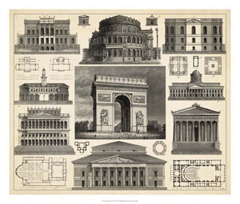 Framed Antique City Plan IV Print