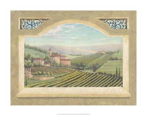 Framed Vineyard Window II Print