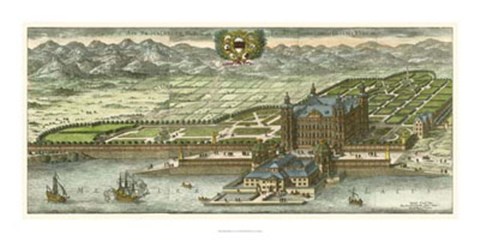 Framed Dahlberg Bird&#39;s Eye View I Print